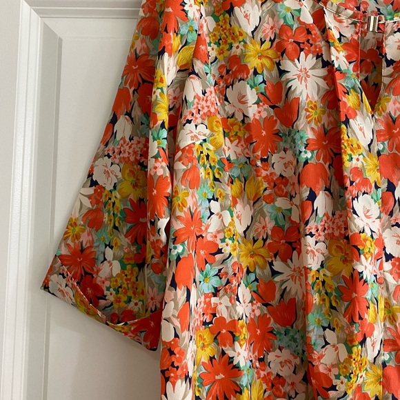 Anthropologie Maude Vibrant Floral Blouse - Pink, Yellow, Green - Picture 4 of 8